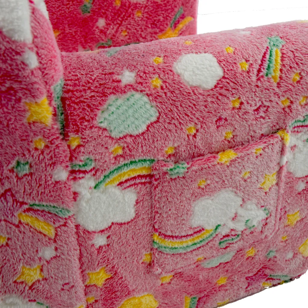 Fauteuil Bébé Sécurisé sans Angle - Siège Mousse Rose Déhoussable 55 cm - 3