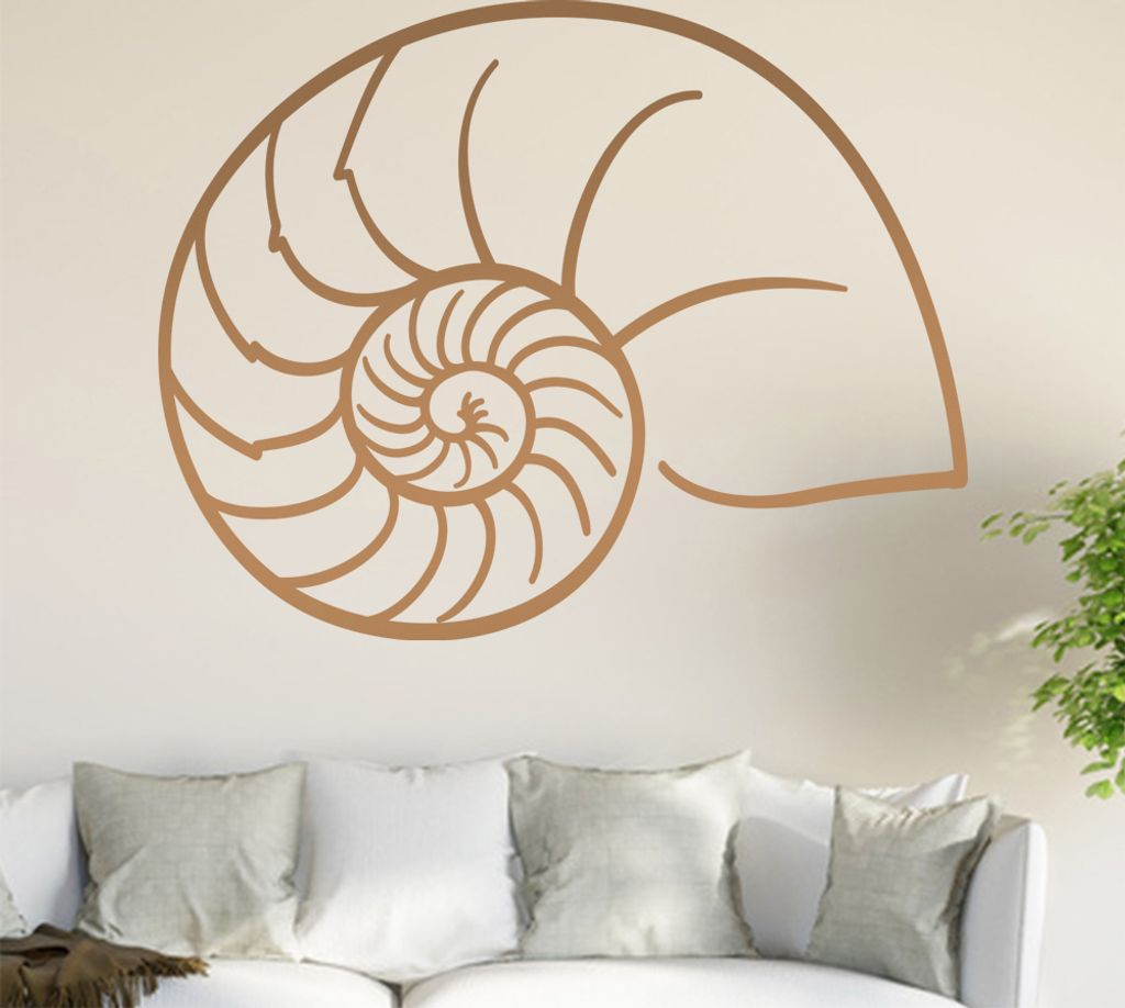 Nautilus Muschel Wandtattoo in 6 Größen - Wandaufkleber Wall Sticker - Dekoration, Küche, Wohnzimmer, Schlafzimmer, Badezimmer