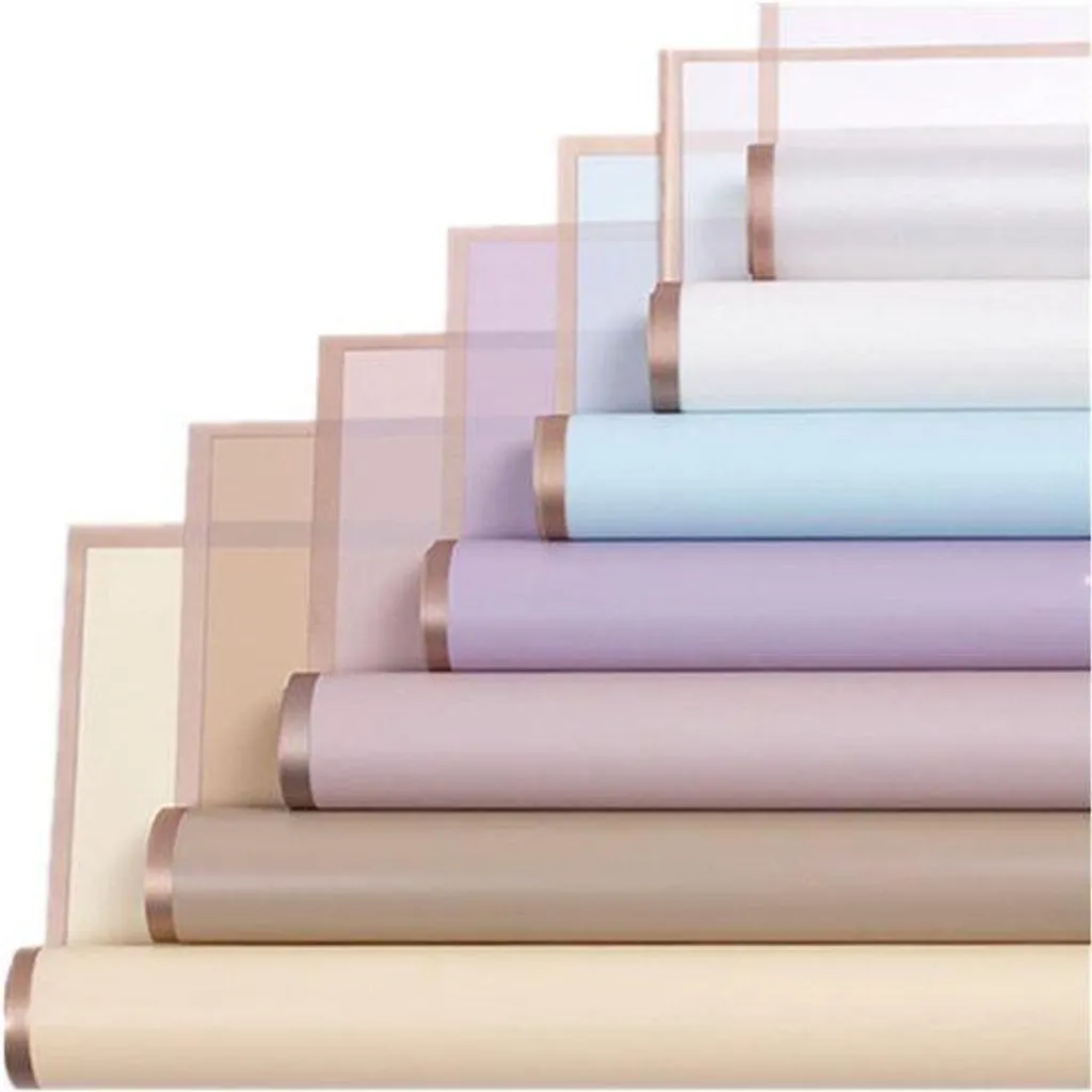 Papier d'emballage pour fleurs et cadeaux - Lot de 7 couleurs assorties