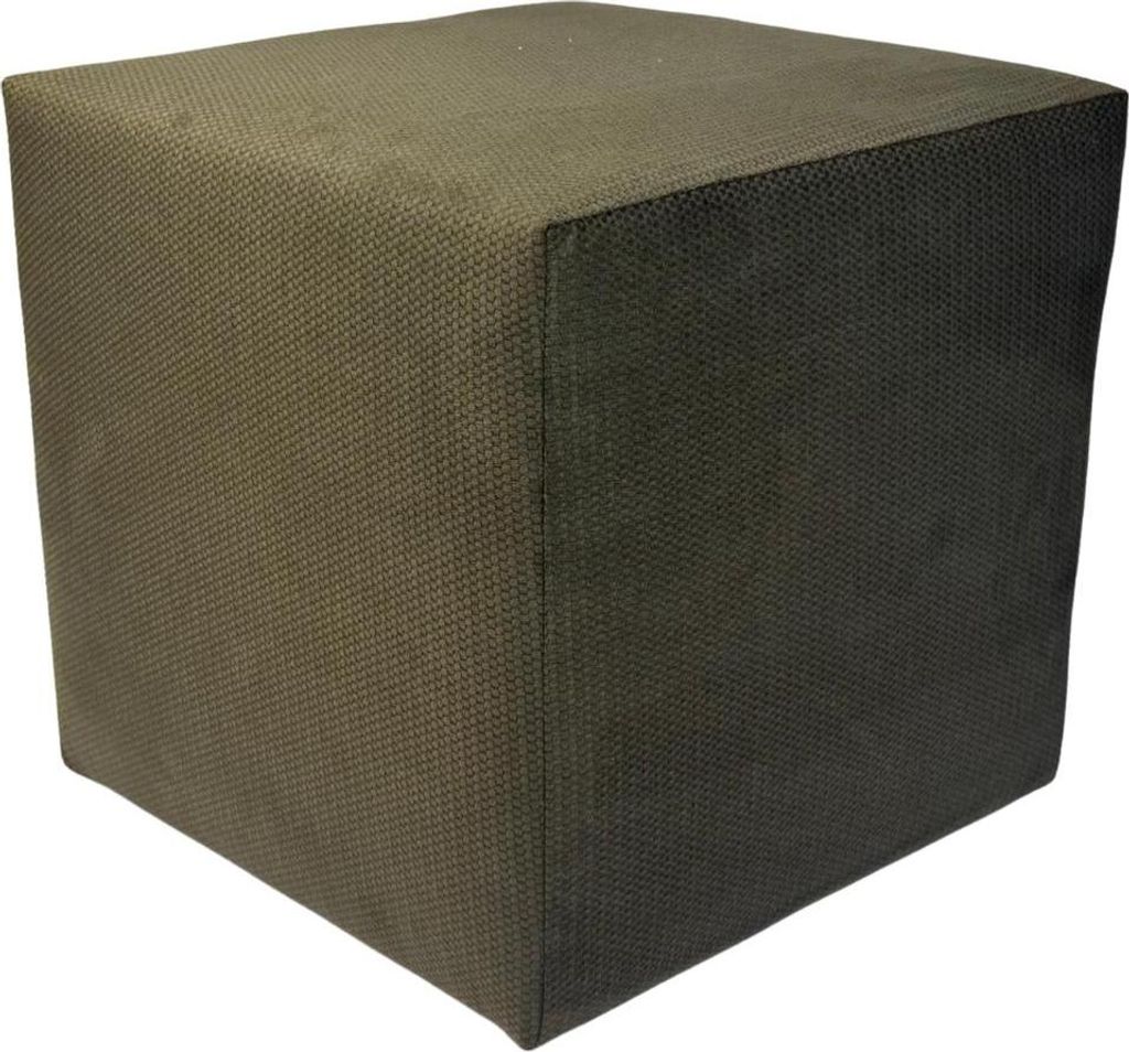Velours-Hocker MAKALU 40x40 cm quadratisch – weicher Polsterhocker aus Samtstoff – Dunkelbraun