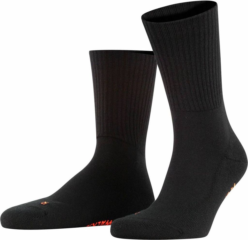 FALKE Uni Sportsocken - Walkie Light, Trekking- und Wanderstrumpf, Unifarben Schwarz 44-45