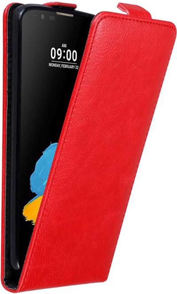 Cadorabo Hülle für LG STYLUS 2 Schutz Hülle in Rot Flip Etui Handyhülle Case Cover