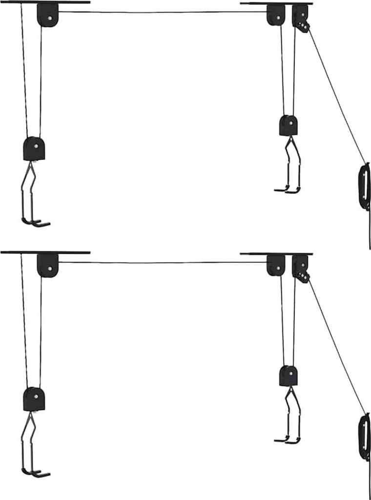 vidaXL Fahrradlifts 2 Stk. Deckenmontage 20 kg Produktbild 