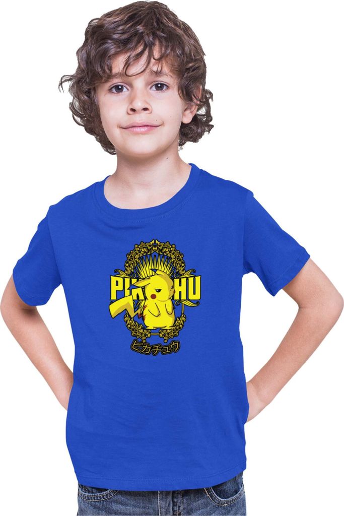 Kinder T-Shirt Japan Anime Manga Pokemon Pikachu 02 Raichu, 12-13 Jahr - 152 / Blau