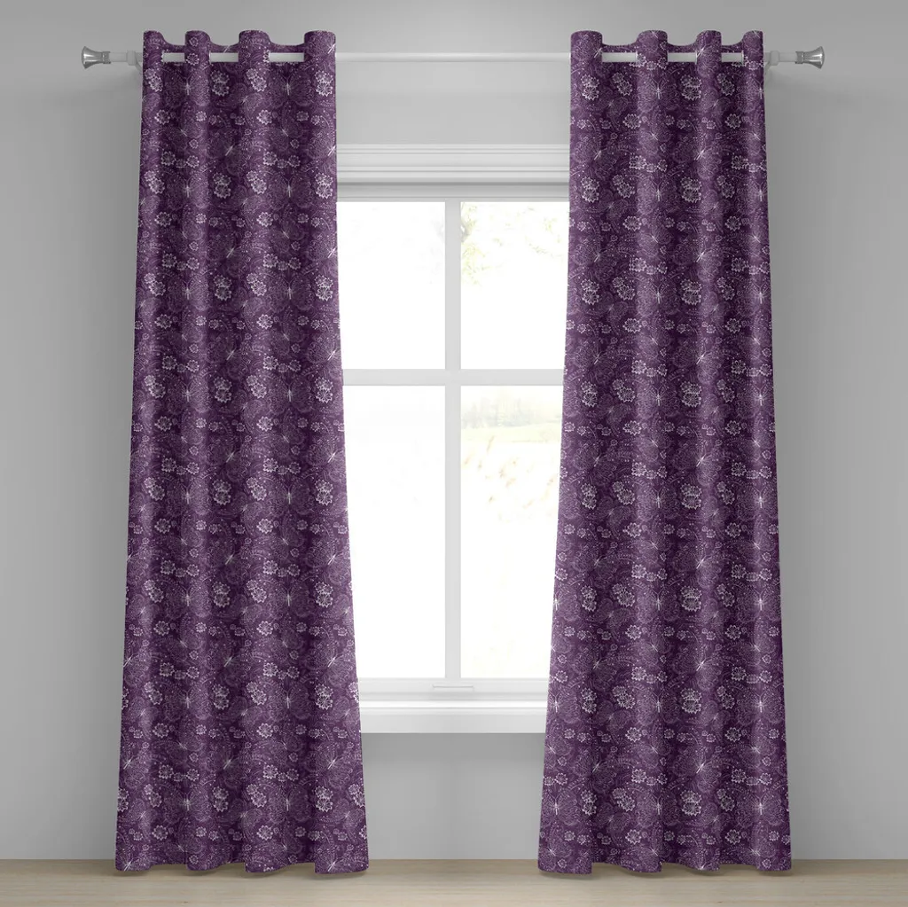 Rideau de salon prune et blanc 280x245 pour une ambiance cocooning
