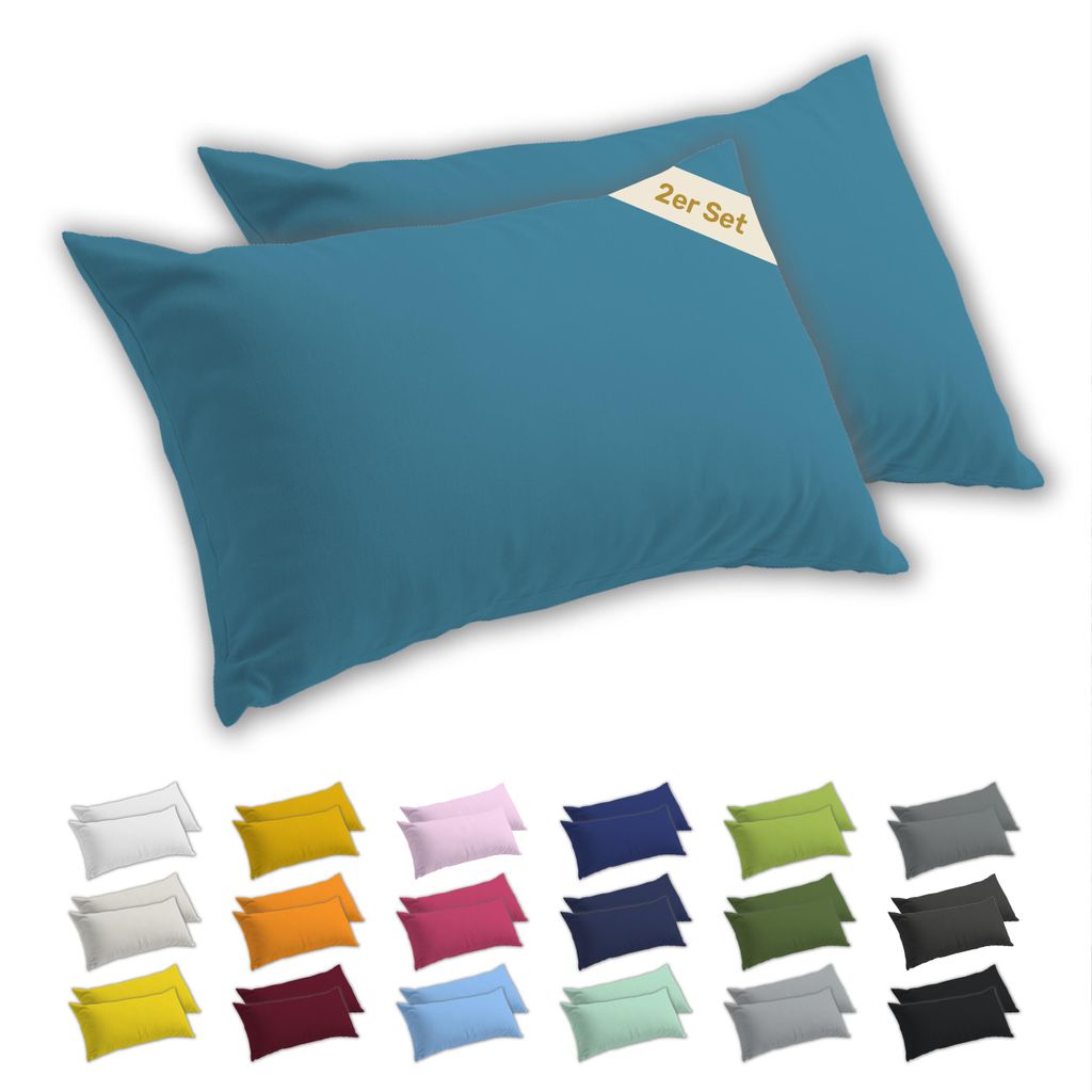 Lavea® 2er Set Kissenbezug 50x70 - 100% Baumwolle Jersey – Produktbild 