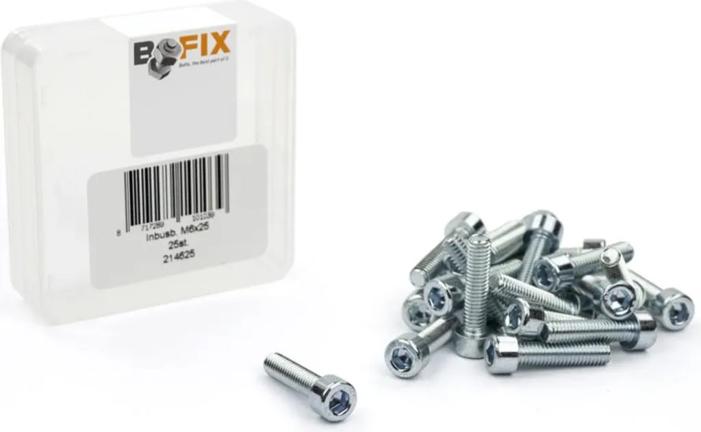 Bofix Allenbout M6x25 Zincate (25pz) - Viti Brugola per Fissaggi Meccanici