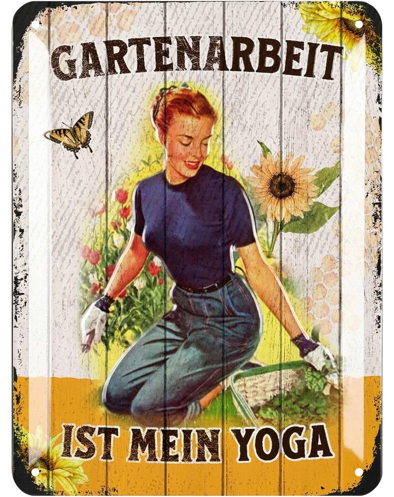 LANOLU Retro Blechschild, Gartenschilder mit Sprüchen, Produktbild 