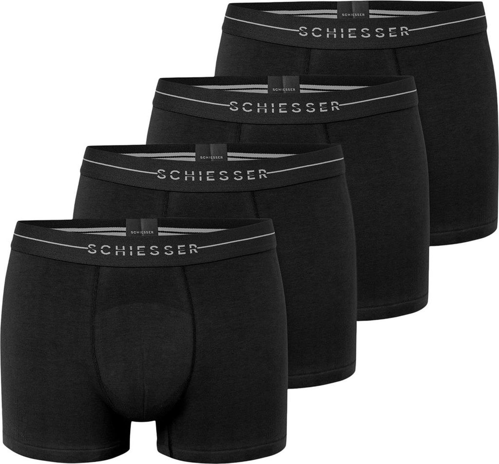 Schiesser 4er Pack Baumwolle Flex Retro Short / Pant Mit Logo-Webgummibund, Perfekter Sitz, hoher Komfort, Elastisches Material