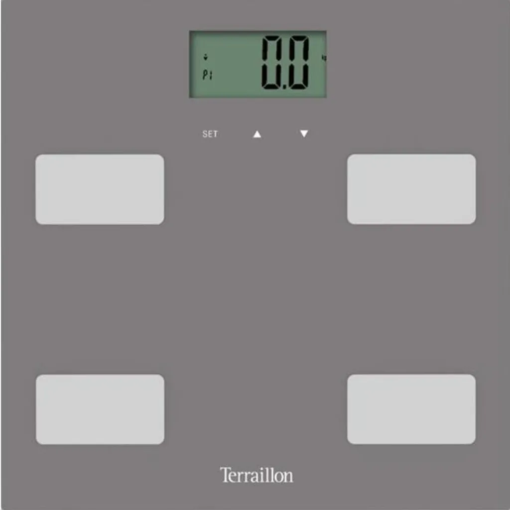 Balance Terraillon Control Fit Square Grey plateau verre haute qualité