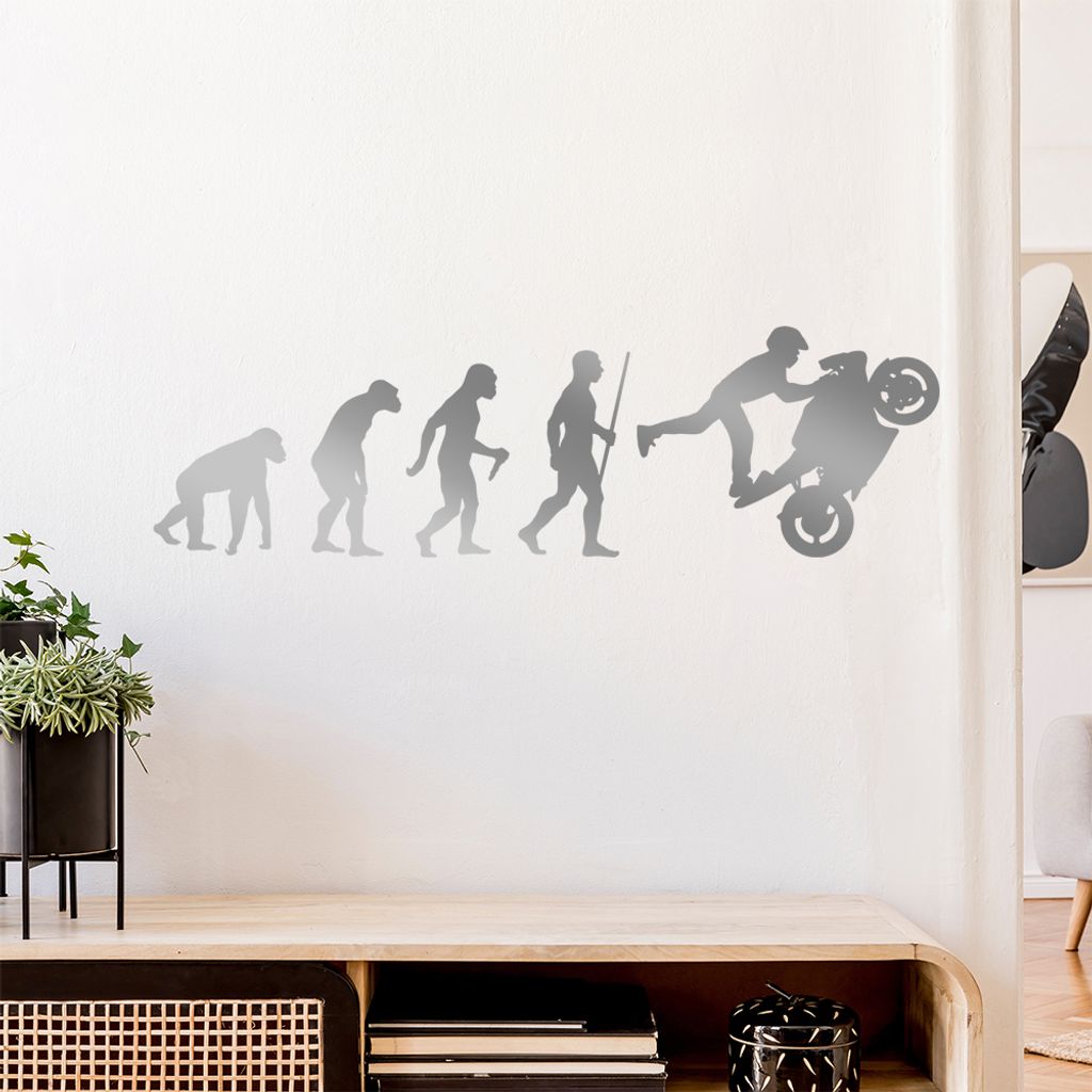 Rennmotorrad Evolution Wandtattoo Wandaufkleber Wall Sticker - Dekoration, Küche, Wohnzimmer, Schlafzimmer, Badezimmer