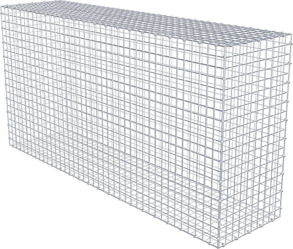 Gabione 200 cm x 100 cm x 50 cm (L x H x T), Maschenweite 5 x 5 cm, Spiralring