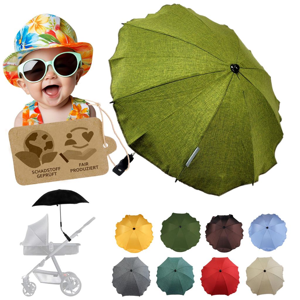 BAMBINIWELT Sonnenschirm für Kinderwagen Ø68cm UV-Schutz50+ Produktbild 