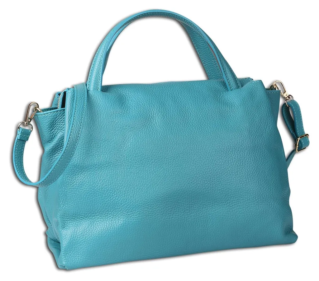 Sac Toscanto turquoise pour femme : grand sac de travail 36x25x18 cm