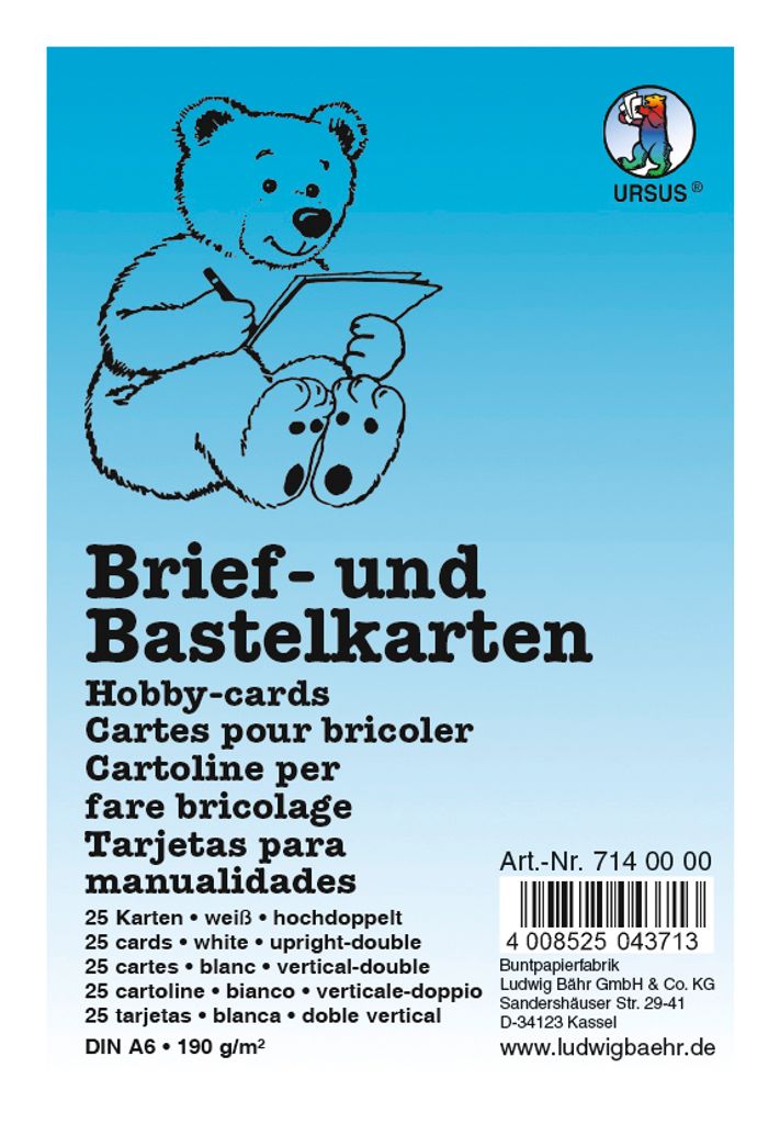 Brief- und Bastelkarten weiß DIN A6
