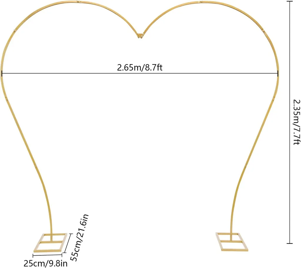 Cadre de fond en forme de cœur pour arche de ballon douche nuptiale - 4