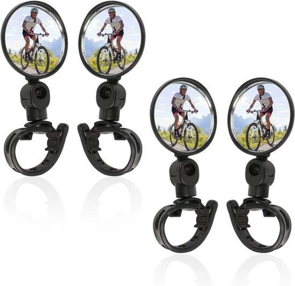 Rétroviseurs de vélo réglables et pivotants noir - lot de 4 pièces