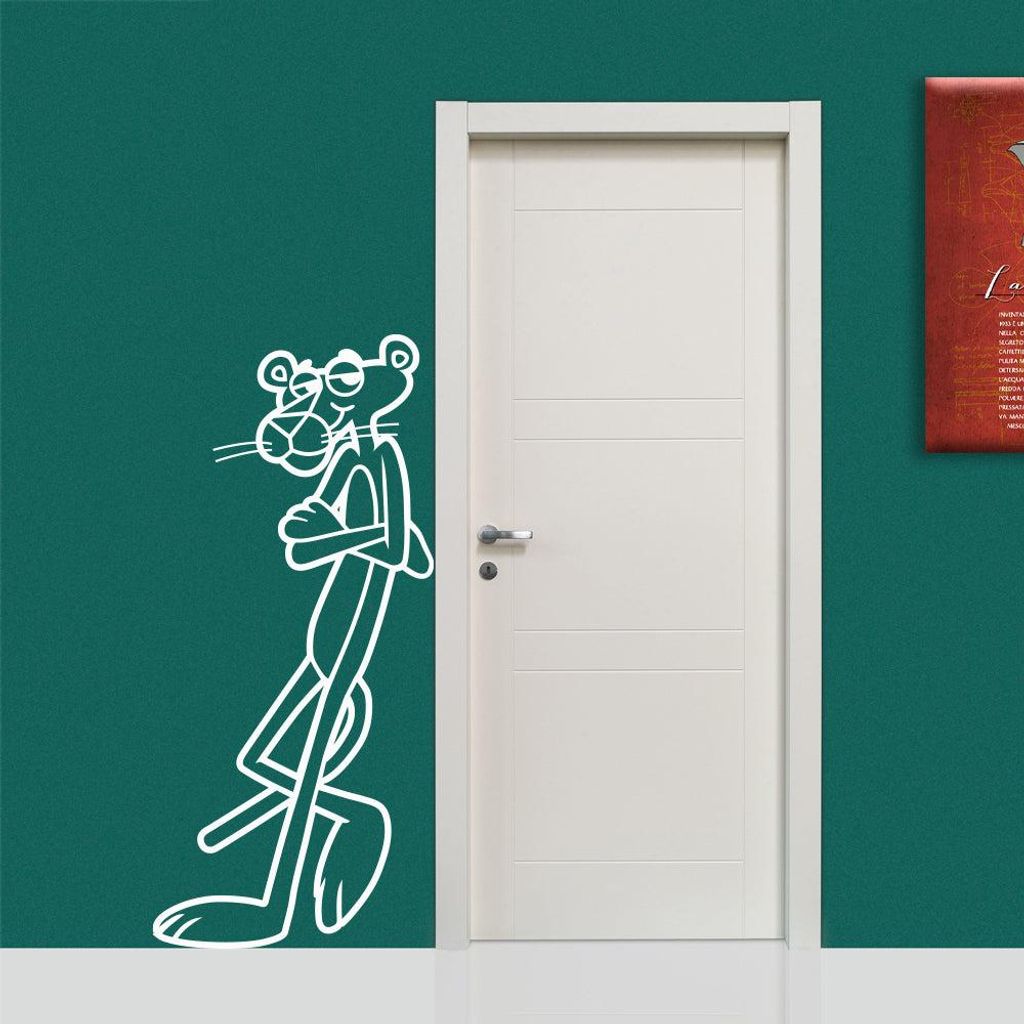 DER ROSAROTE PANTHER - Wandaufkleber Wandsticker aus Vinyl 55x120 cm Weiß