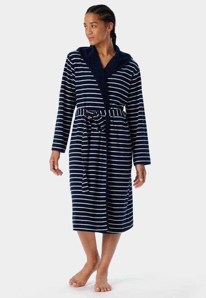Schiesser Damen Bademantel Gr. M  navy Produktbild 