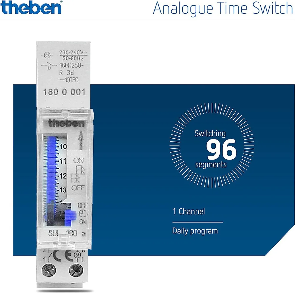 Programmateur Journalier SUL181a - Interrupteur Horaire Rail DIN 24h - 3