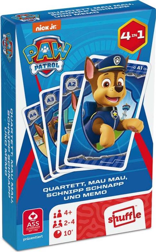 Paw Patrol Kartenspiel - Quartett 4in1 (Quartett, Mau Mau, Produktbild 