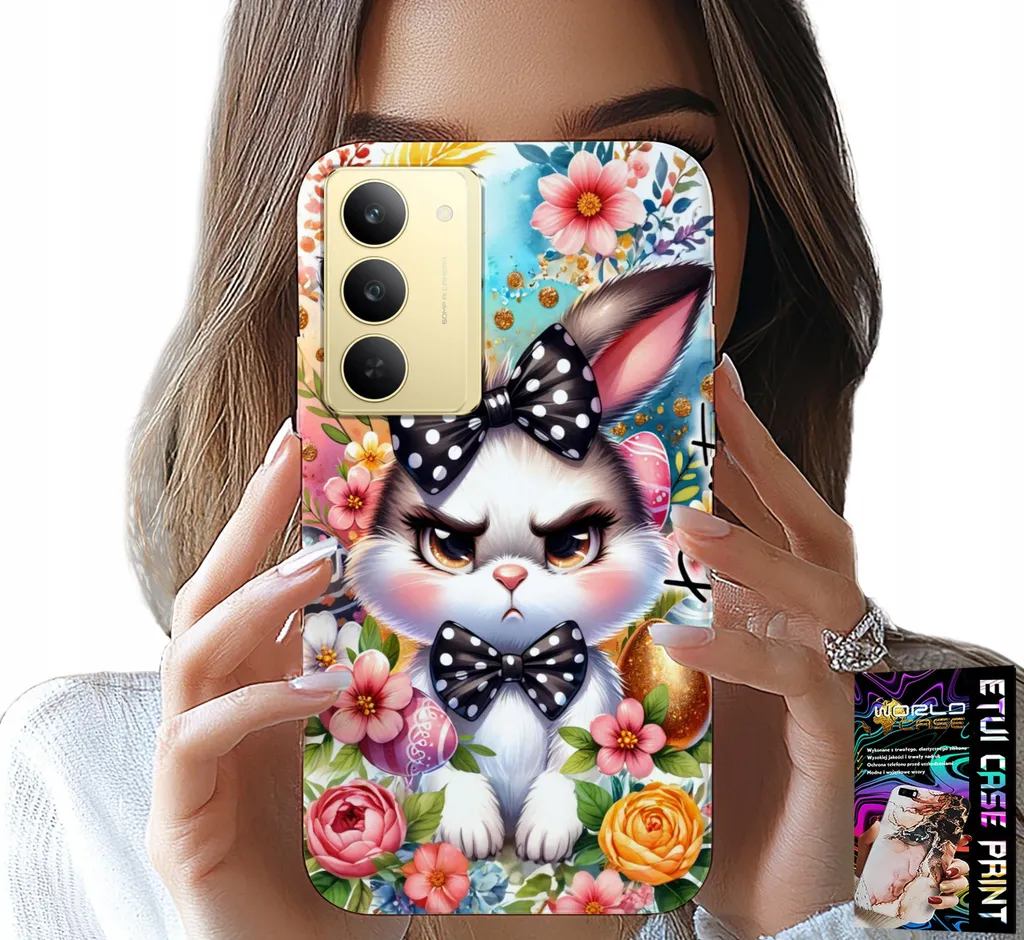 Custodia Realme 14X per Bambini e Ragazzi - Kit Protezione Pasqua + Vetro