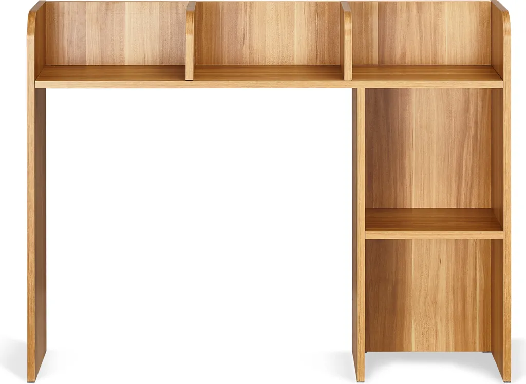 Organisateur de Bureau en Bois Robuste 2 Étages Gain de Place 60cm Naturel