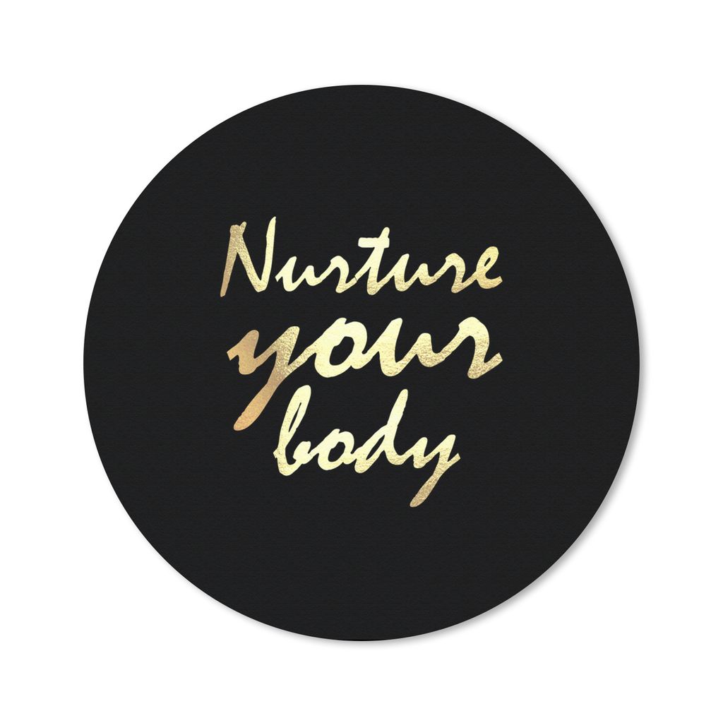 MuchoWow Mauspad Mousepad Zitate - Gesund - Gold 40x40 cm - Mousepads - Maus Mat - Pad - Mausunterlage - Schreibtisch Accessoires