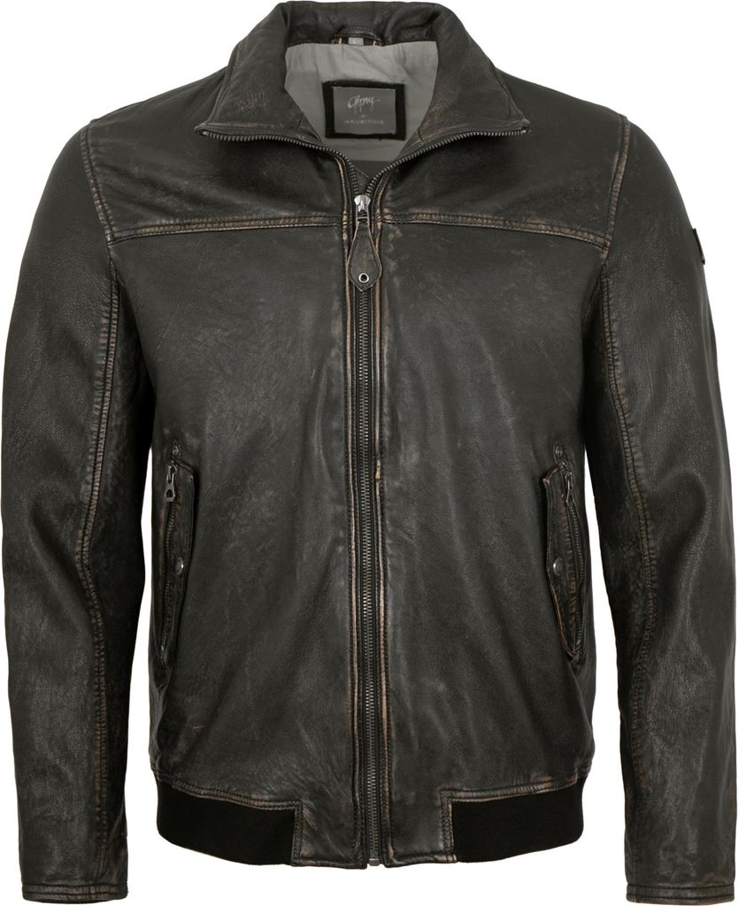 Gipsy by Mauritius - Herren Lederjacke Blouson Lammnappa schwarz antik : XXL