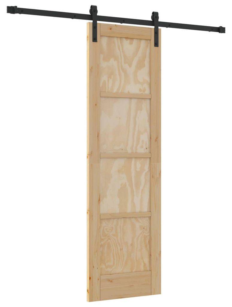 vidaXL Schiebetür Natürlich und Schwarz 61 x 198,5 cm