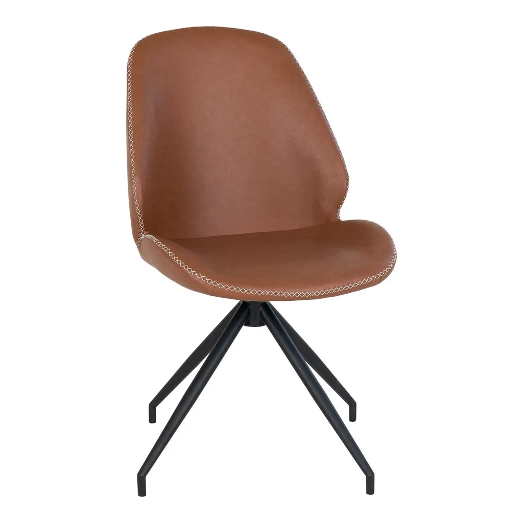 Chaise Salle à Manger Marron MonteCarlo Pivotante en Polyuréthane Chic