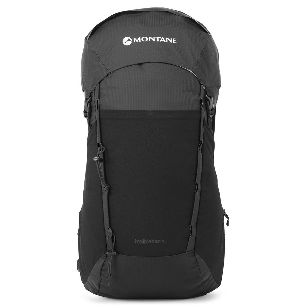 Schwarzer Rucksack "Trailblazer 25" von Montane; geeignet für alpine Aktivitäten.