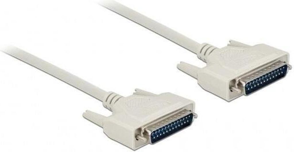 Serielles Kabel D-Sub 25 Stecker zu Stecker 2 m beige
