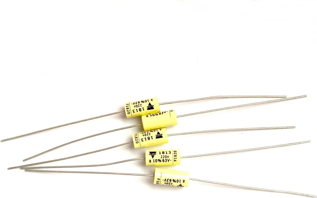 5x MKT1813-422-065 Vishay Folienkondensatoren MKT 0,22uF+/-10% 63V AXIAL #730281