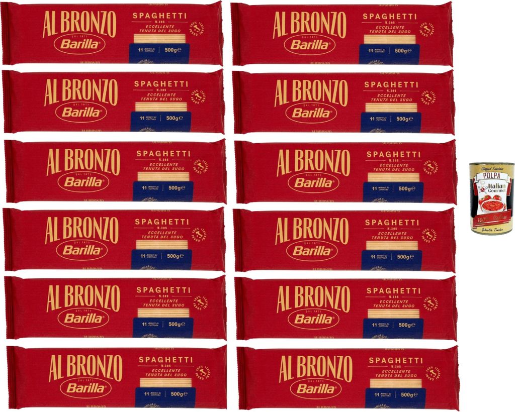 Barilla Al Bronzo Spaghetti N.305 12x500g – 6 kg Produktbild 
