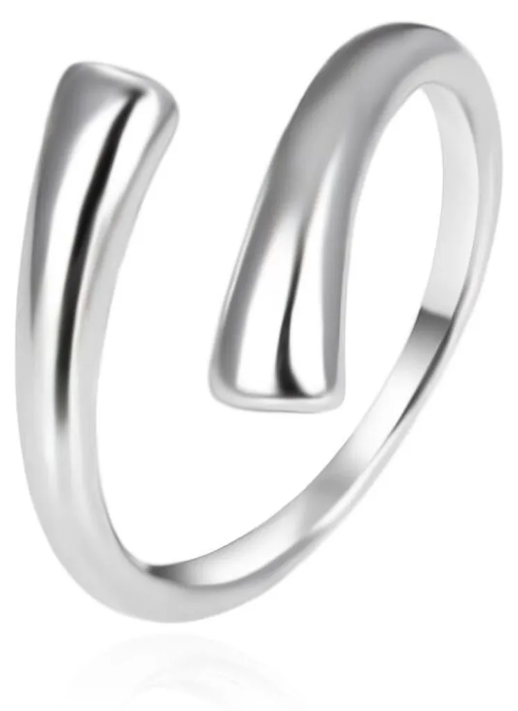 Bague argent minimaliste AGT-R53X ouverte - Finition polie en 52 mm