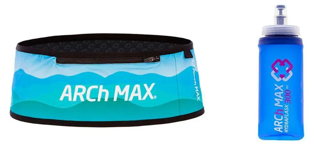 ARCh MAX Pro Zip Plus Ceinture de Sport bleue zippée et bidon souple