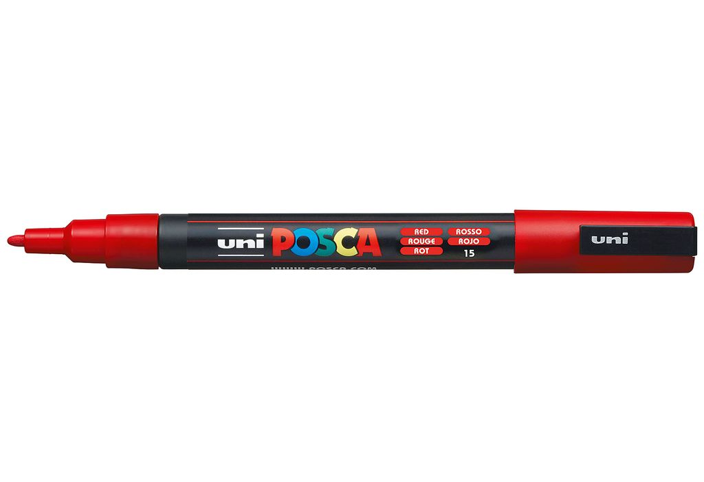 Uni-Ball uni POSCA PC-3M, Schwarz, Rot Produktbild 