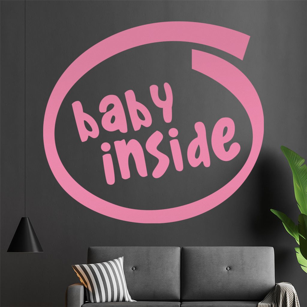 baby inside Wandtattoo in 6 Größen - Wandaufkleber Wall Sticker - Dekoration, Küche, Wohnzimmer, Schlafzimmer, Badezimmer