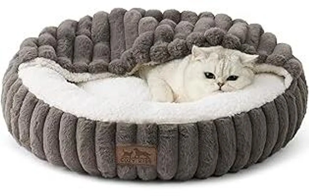 Cuccia Gatto Lavabile con Fondo Antiscivolo | Cuscino Cane 50cm Grigio