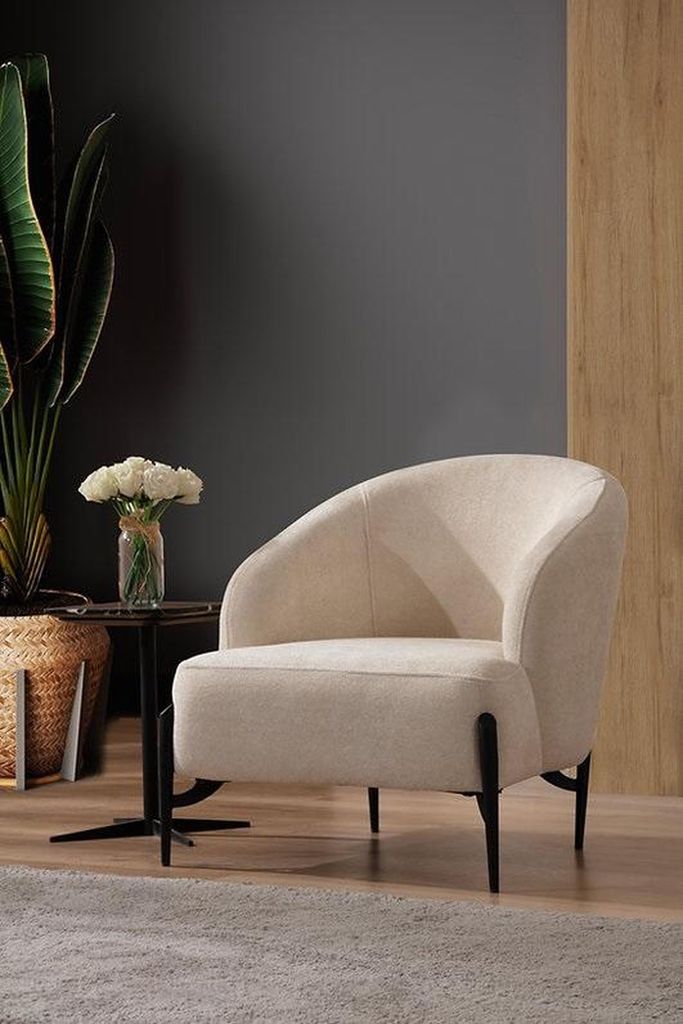 Weißer Polstersessel Wohnzimmer Einsitzer Relaxsessel Designer Möbel Neu