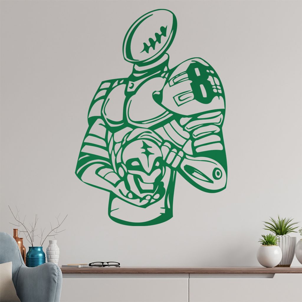 Football Spieler Wandtattoo in 6 Größen - Wandaufkleber Wall Sticker - Dekoration, Küche, Wohnzimmer, Schlafzimmer, Badezimmer