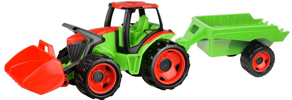 Lena GIGA TRUCKS Traktor mit Frontlader und Anhänger, Produktbild 