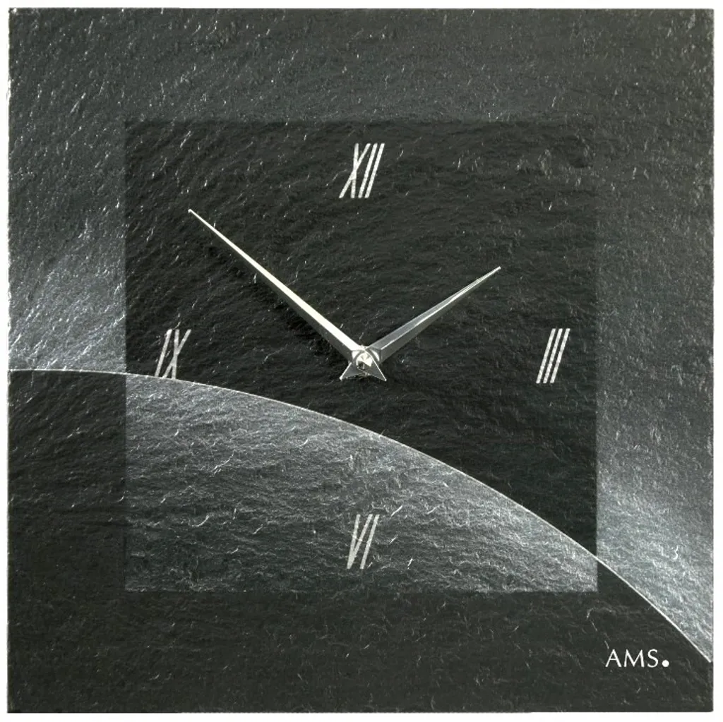 Horloge Murale Quartz Silencieuse en Ardoise Grise pour Salon et Bureau