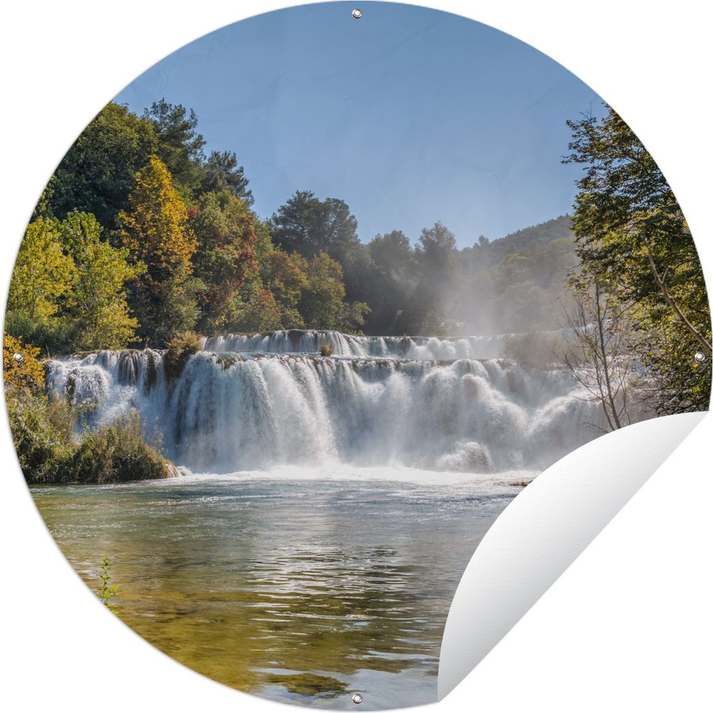 MuchoWow Gartenposter Outdoor-Poster Rund Das bewaldete Gebiet im Krka-Nationalpark in Kroatien Ø 150 cm Gartendeko Rundes Poster draußen