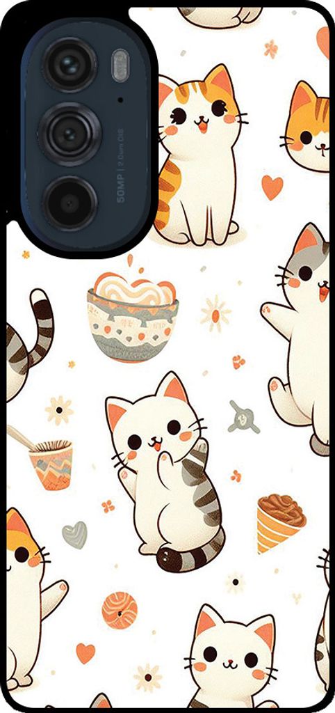 Smartphonica Telefon Fall fit für Motorola Edge 30 Pro mit Katze drucken - TPU zurück Abdeckung Fall Katze Design