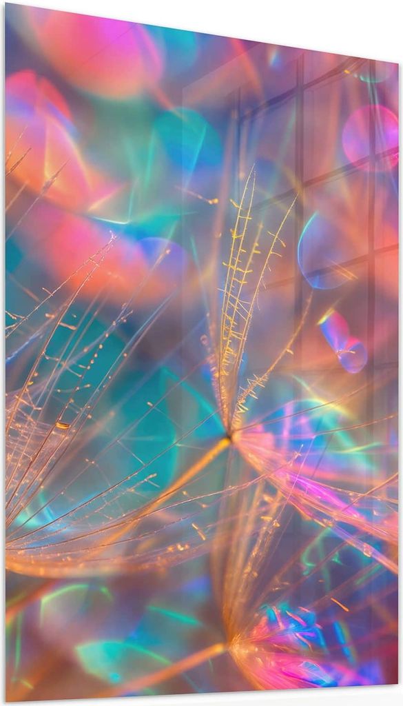 Glasbild 60x90cm in XXL für Wohnzimmer, Schlafzimmer Motiv Schimmernde Natur