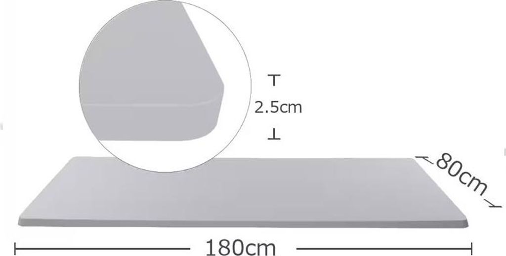 Rechteckige Tischplatte DT1808-Weiß 180 x 80 cm Produktbild 