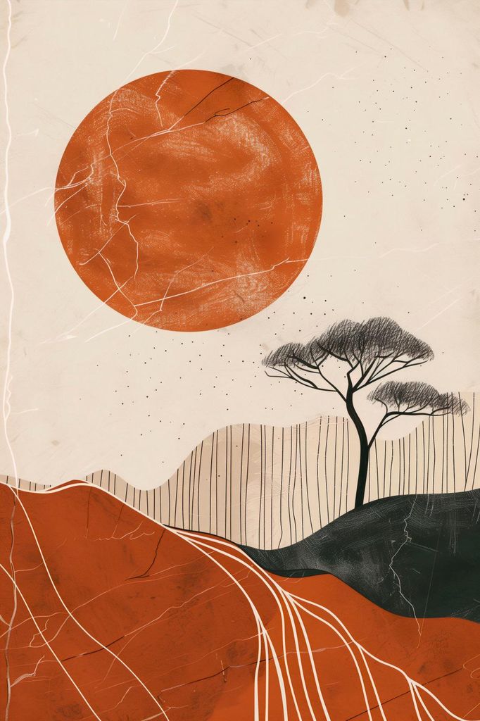 Plakat 40x60cm Afrikanischer Sonnenuntergang