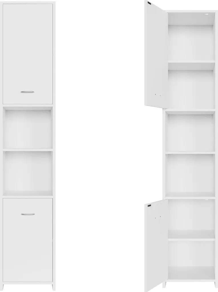 Mobiletto Bagno Alto CASARIA 180x30x30 | Arredo Bagno Salvaspazio Bianco - 9